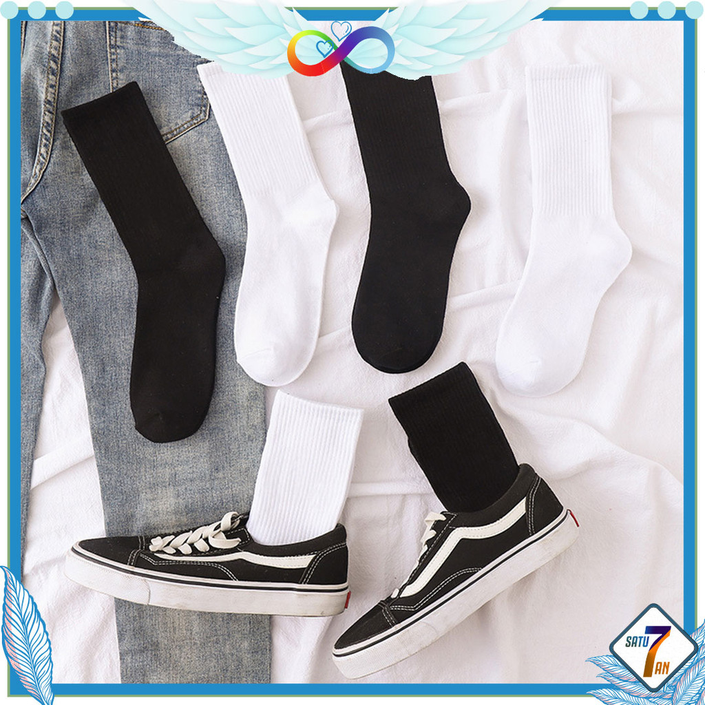 Kaos Kaki Ankle Unisex Kaos Kaki Pendek Motif Polos Semata Kaki Dewasa Korea Style Short Socks Satu7an KK19