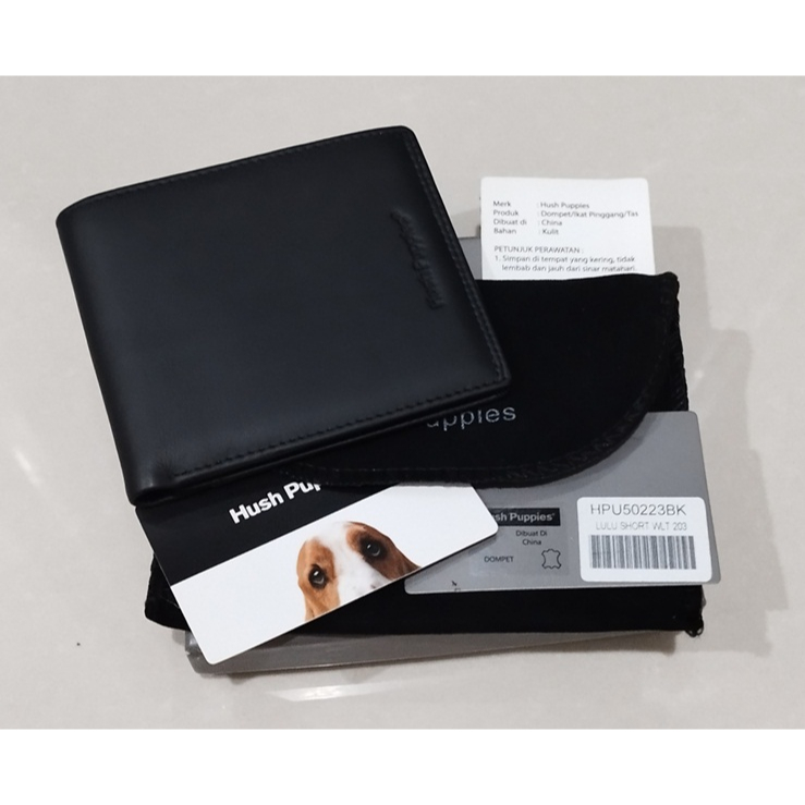 Dompet Pria Hush Puppies Original Lulu Short Wallet Black