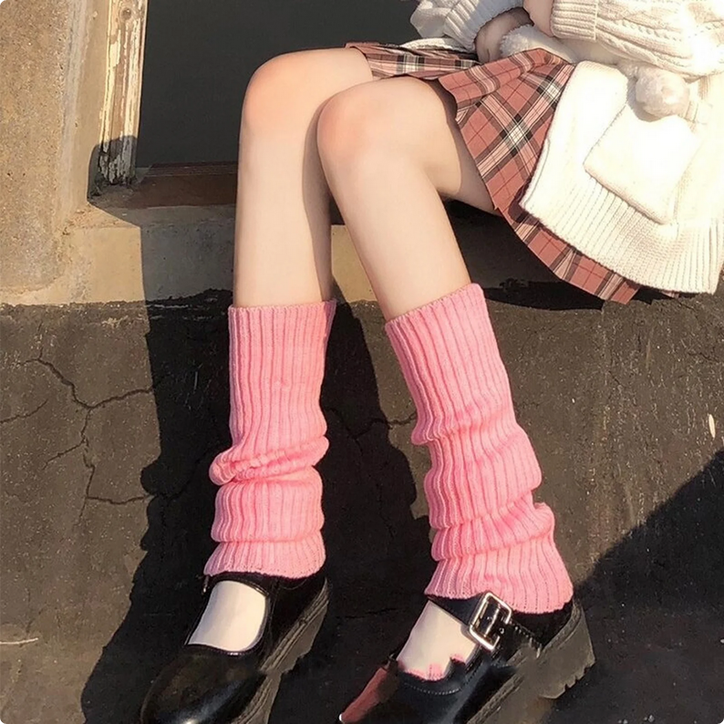 Kaos Kaki Gothic Lolita Socks Punk Leg Warmer Vintage Warmers Kaus Kaki Selutut Kaos Kaki Betis