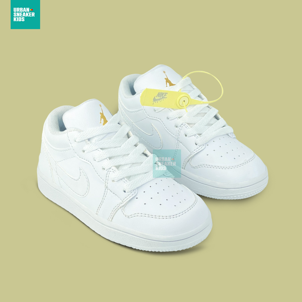 SEPATU SNEAKERS ANAK FULL WHITE MODEL LOW 26-35 UNISEX - URBAN SNEAKER KIDS