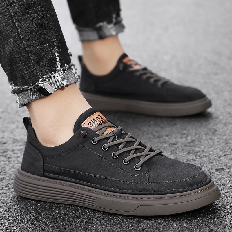 Highland Sepatu Pria Abu Original Sneakers Import Sepatu Cowok Keren Sekolah Sepatu Casual Jalan Hitam Kerja Fashionable Comfort MC121