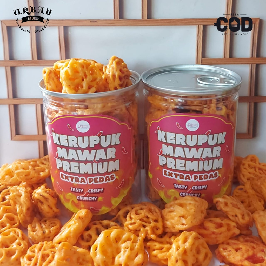 

Can - Kerupuk Mawar Pedas Daun Jeruk Krupuk Bunga Pedes Kualitas Premium