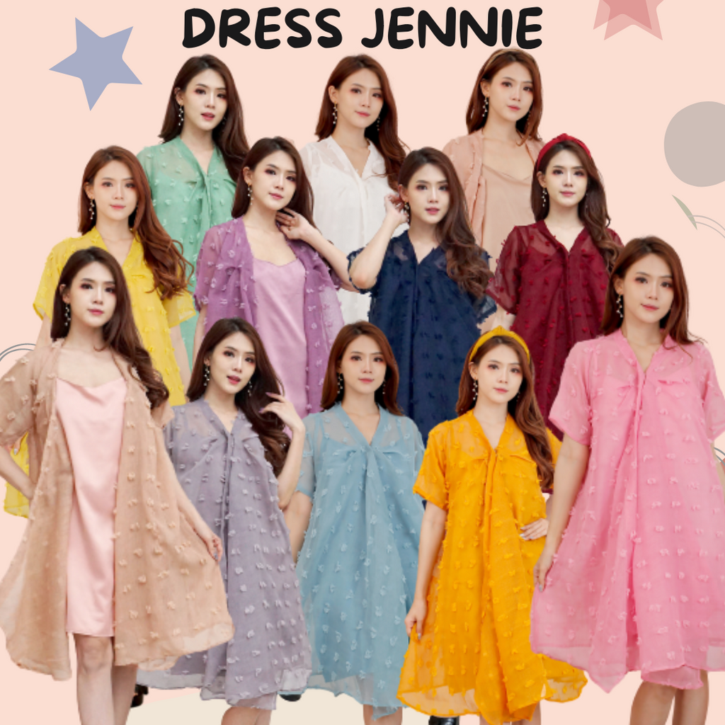 JENNIE DRESS BRUKAT MEWAH KOERAN DRESS FREE INNER