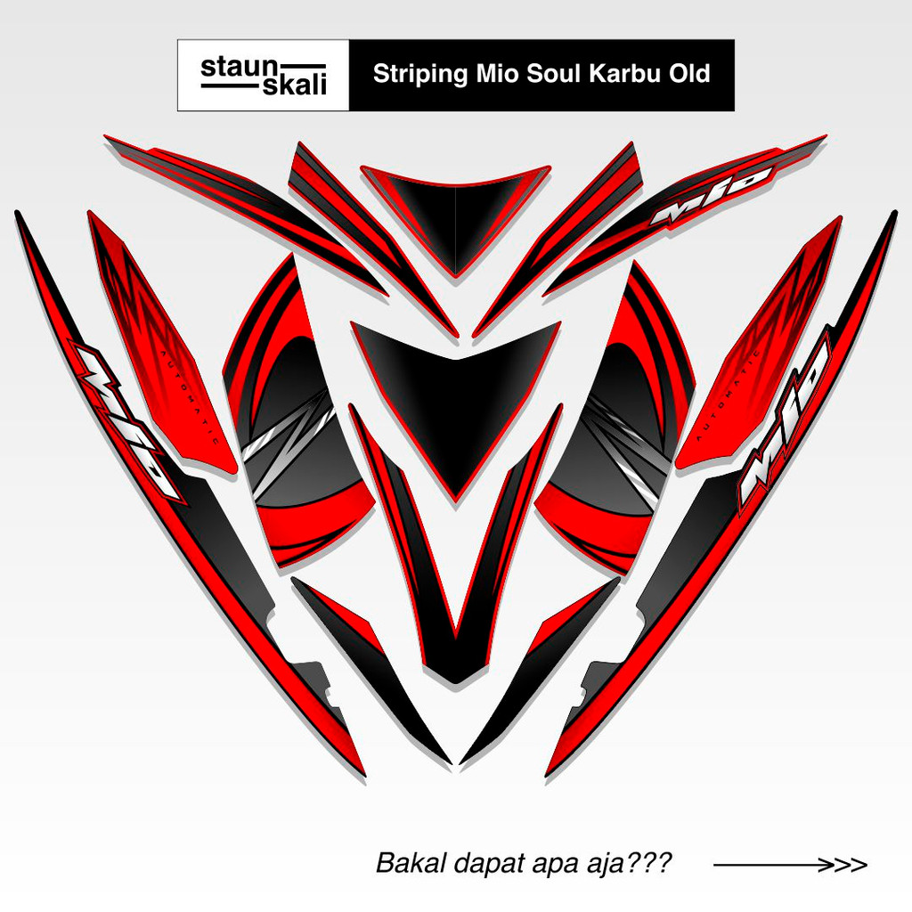 Striping Mio Soul Karbu Variasi (9) Api Custom Original Full Body 2007 2008 2009 2010 2011 2012 Lama