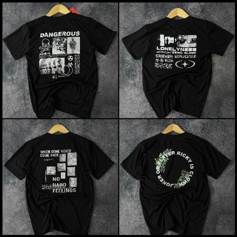 Kaos Distro Pria Wanita Origina Kaos Hitam Kaos Band Kaos Motif Depan Belakang