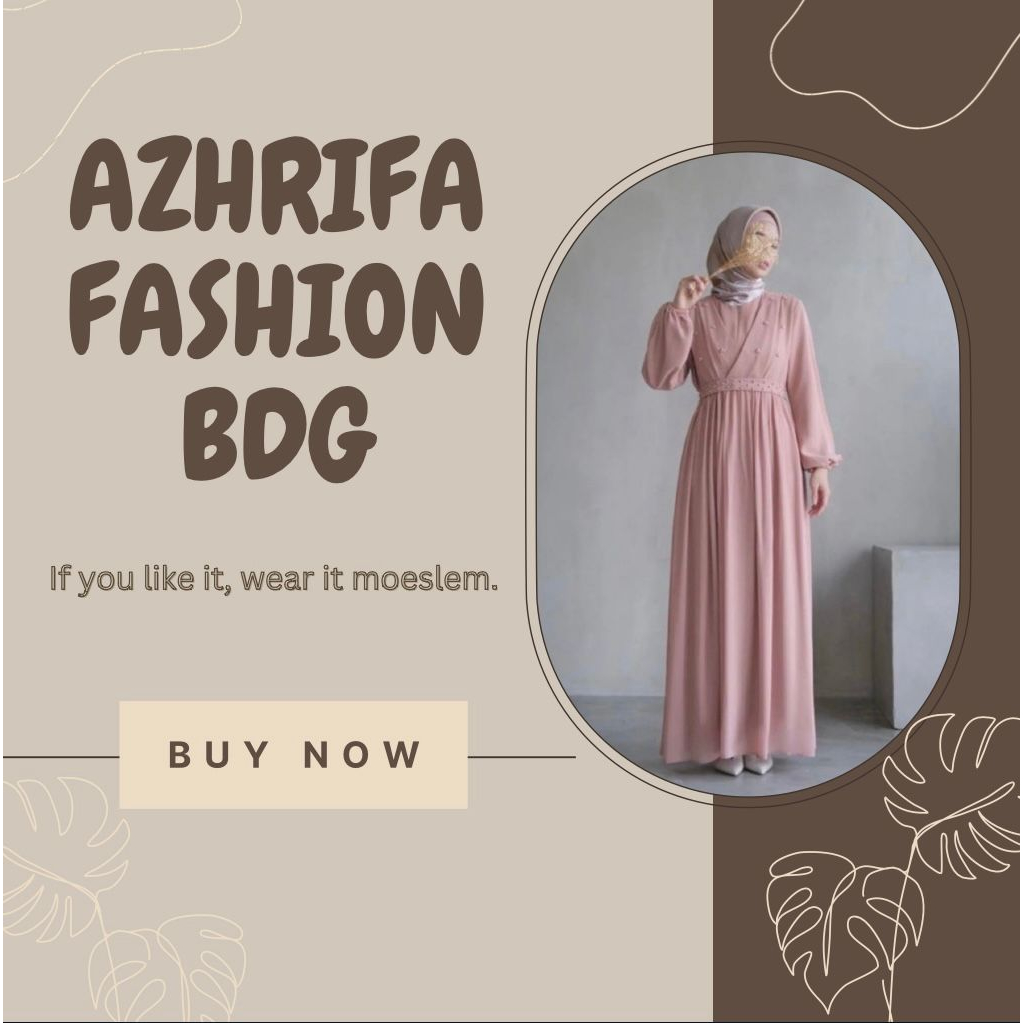 AZHRIFA FASHION- Mutiara Dress Ceruty Wanita Muslimah terbaru / Dress wanita simple elegan terbaru busui friendly