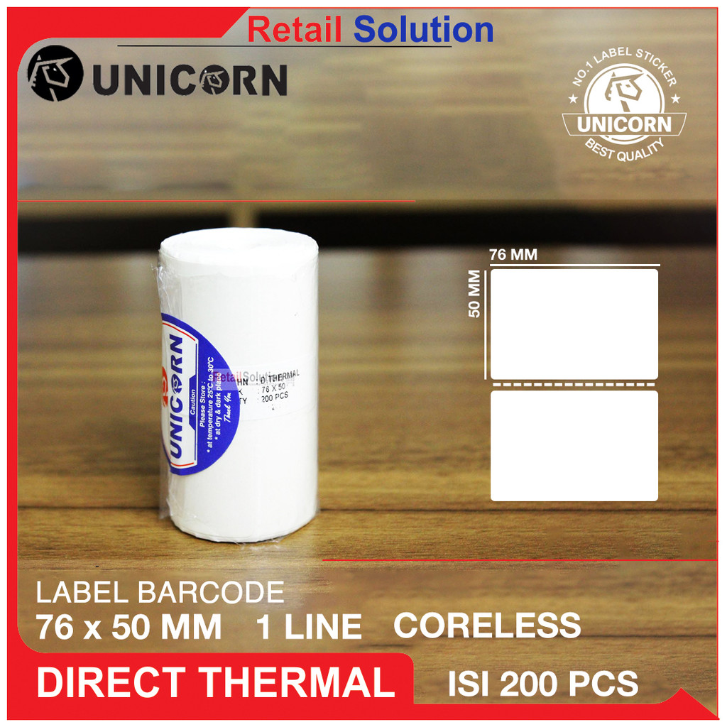 Stiker Barcode Label Thermal - 76x50 mm / 76x50mm / 76 x 50 mm