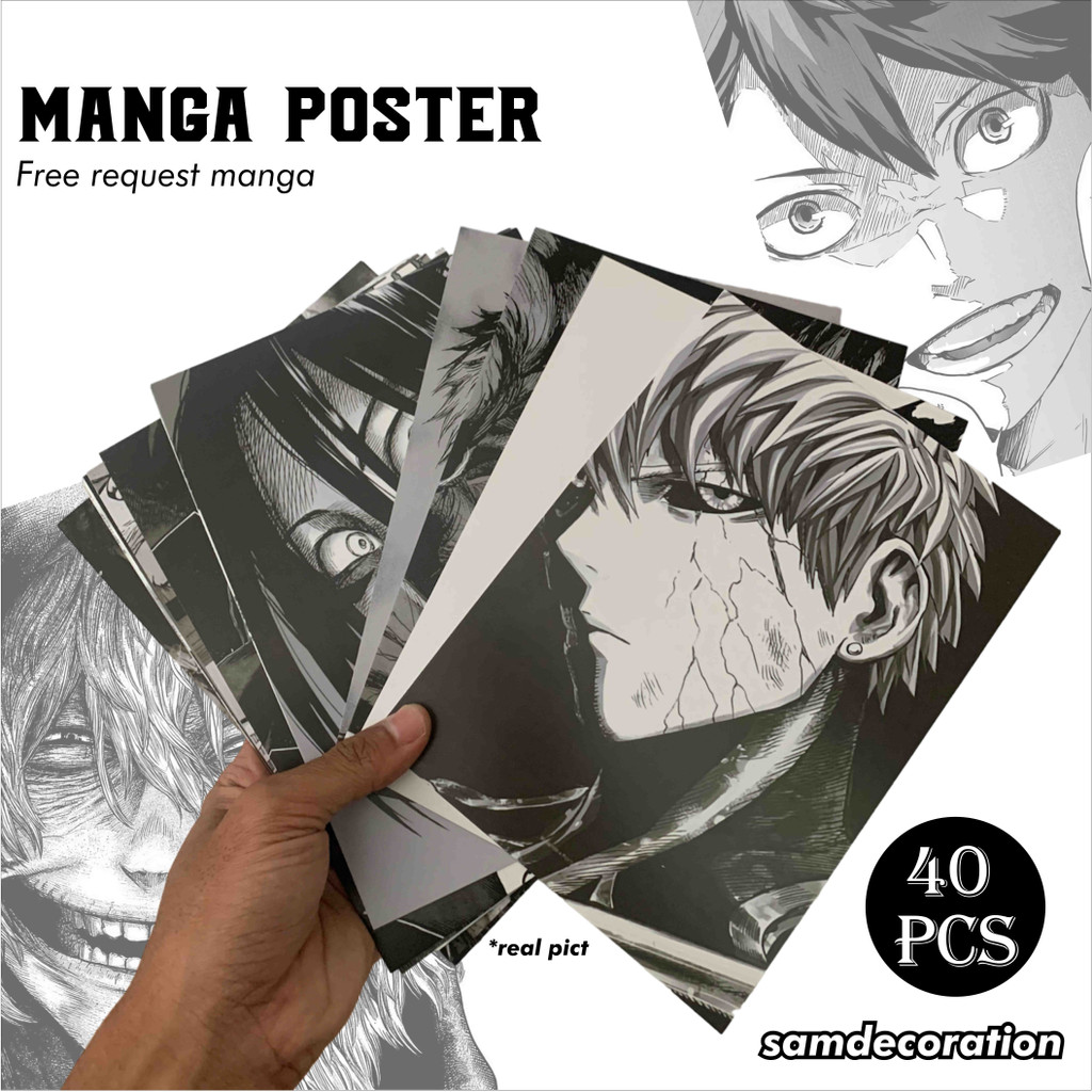manga poster - manga best panel bebas request - poster dinding tema manga jepang - manga one piece
