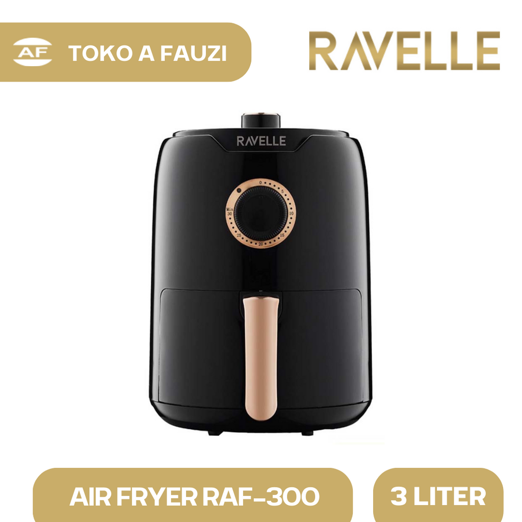 RAVELLE Air Fryer 3 Liter - Penggorengan Tanpa Minyak - Low Watt - Black