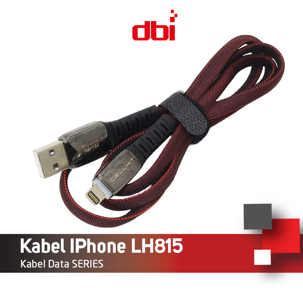 Kabel Data Flat Micro USB Type C IPhone Lightning 100cm LED FAST CHARGING 4A CELLKIT LH815