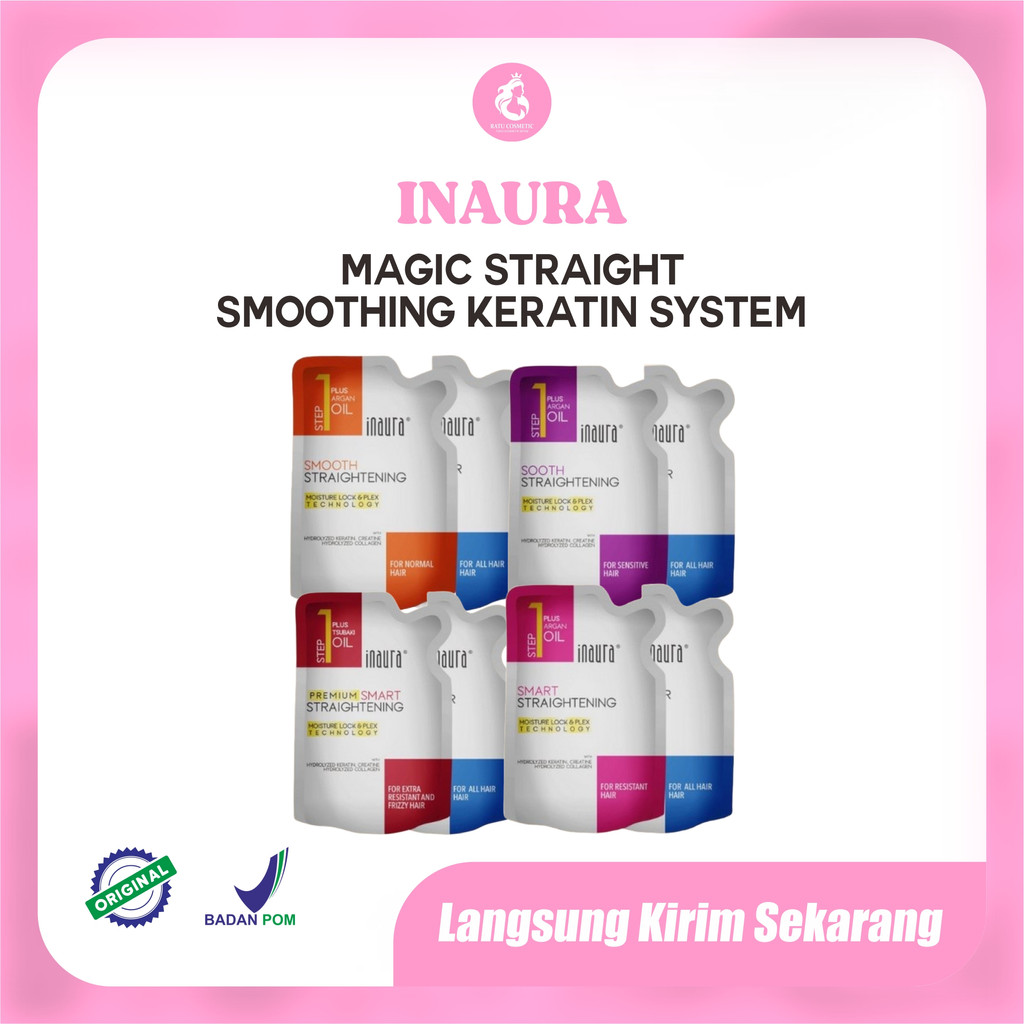 INAURA Magic Straight Smoothing Keratin System 130mlx2 - Rambut Lurus Natural Maksimal