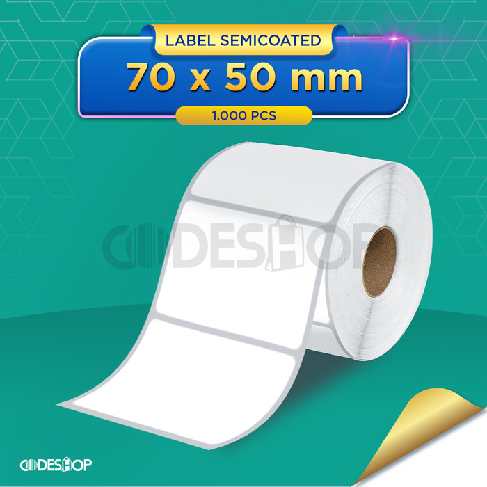 Codeshop Stiker Label Barcode 70 x 50mm Semicoated 1 Line isi 1000 pcs