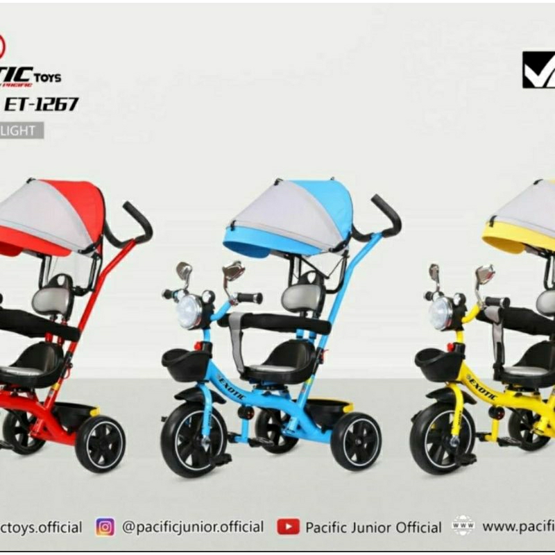 Stroller Sepeda Anak Roda Tiga Exotic ET-1267 Tricycle ET1267 ET 1267