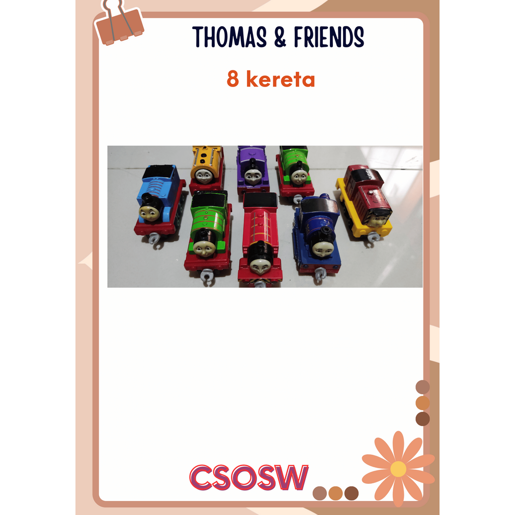 8 pcs kereta die cast thomas and Friends