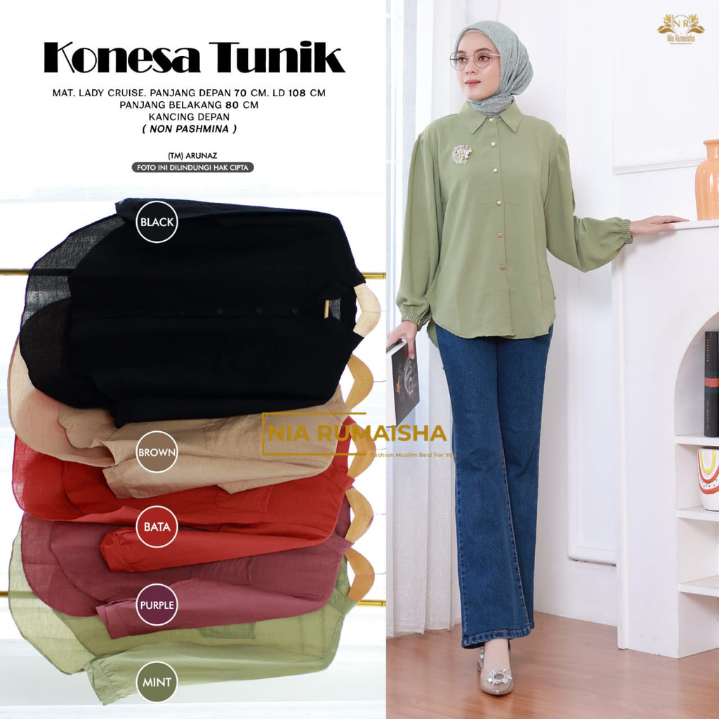 Konesa Tunik Muslim Kemeja Wanita Original Produk By Nia Rumaisha