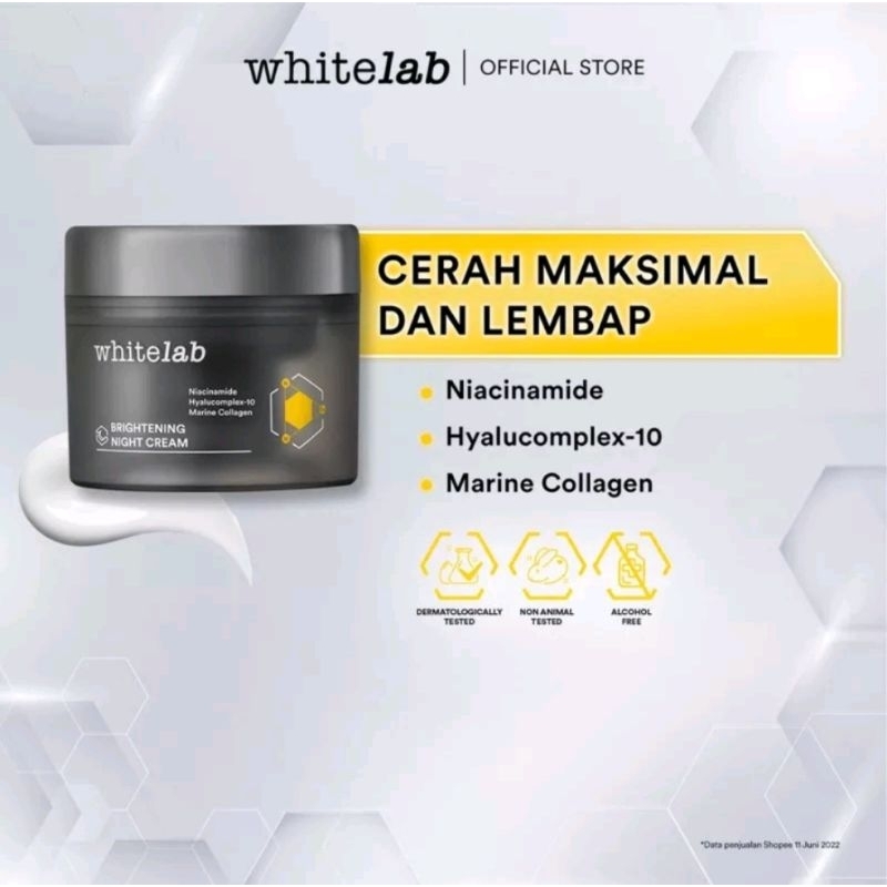 Whitelab Brightening Night Cream 20gr Krim Malam