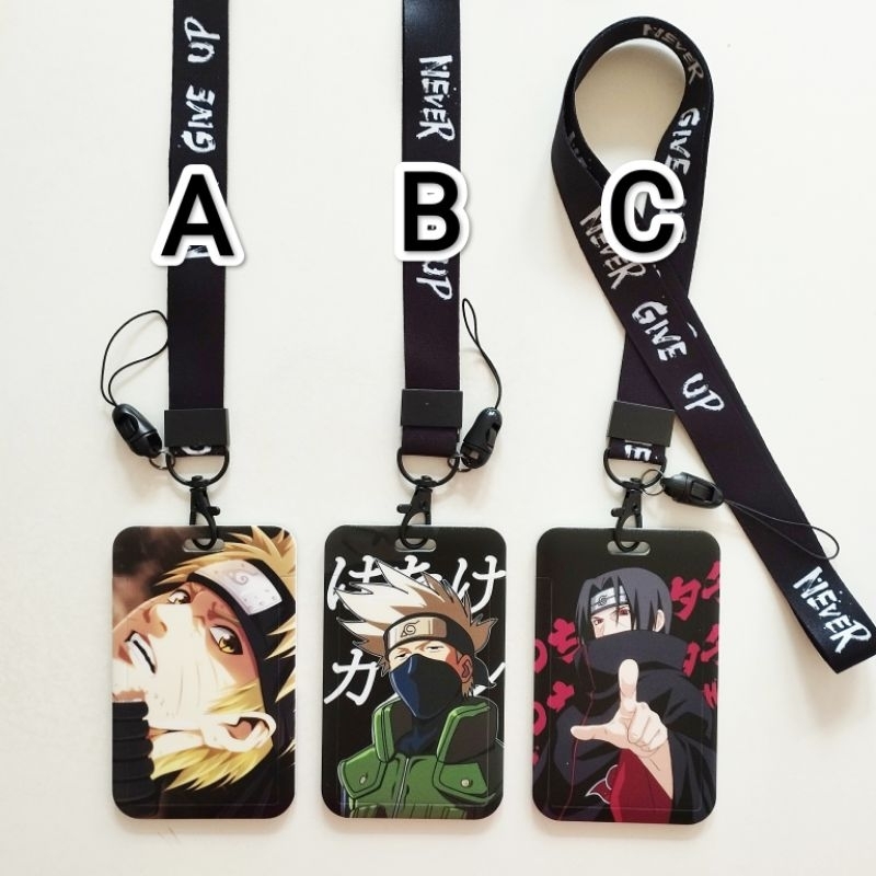 

Naruto Anime ID Card Holder Lanyard 1 Naruto Kakashi Itachi Name Tag Gantungan Kalung Wadah Kartu Nama