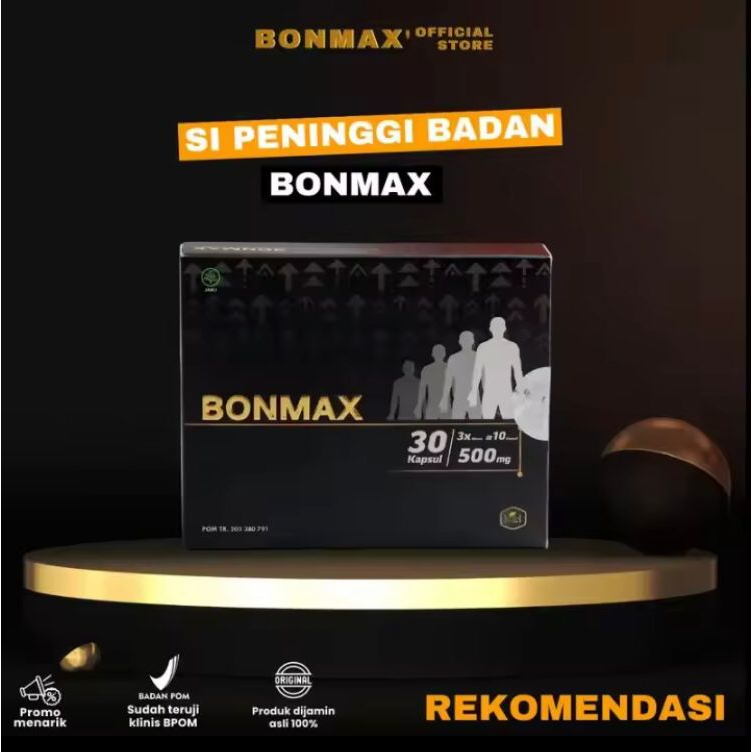 EXCLUSIVE EDITION PENINGGI BADAN BONMAX KAPSUL PAKET SUPER HEMATT!! Peninggi Badan Bisa Nambah 2-6 c