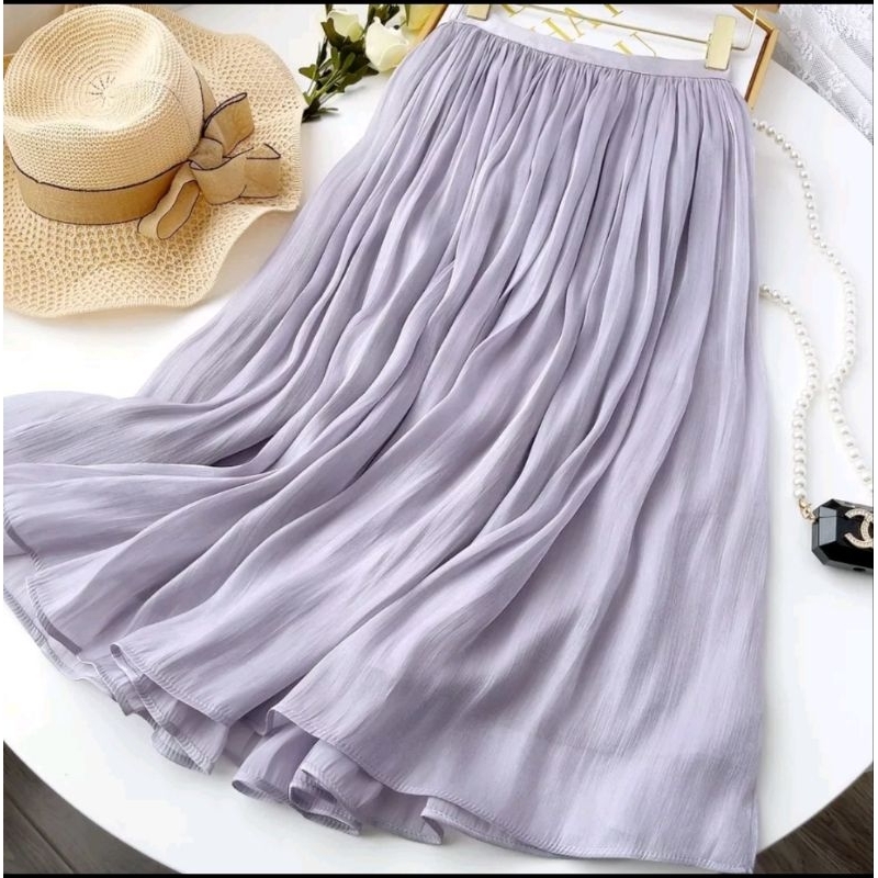 ROK TUTU 7/8 IMPORT/MAXI ROK WANITA BAHAN SHIMER