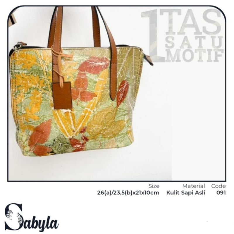 tas ecoprint kulit asli wanita