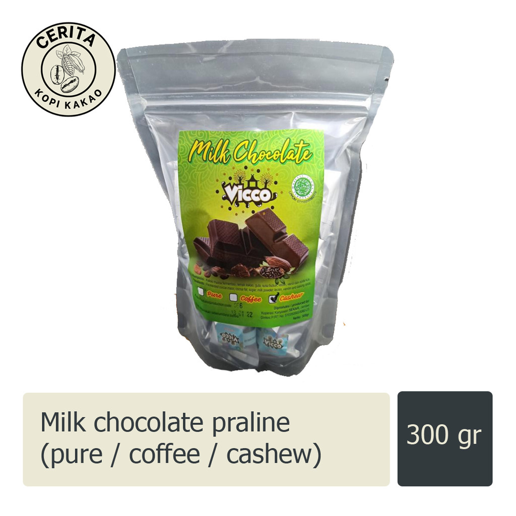 

Vicco Java - Praline milk chocolate (cokelat pralin) 100 / 300 gram coklat truffle - Puslitkoka