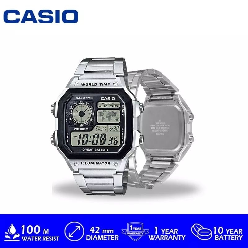 STRAP TALI JAM TANGAN CASIO AE 1200 WHD AE1200WHD AE 1200 RANTAI