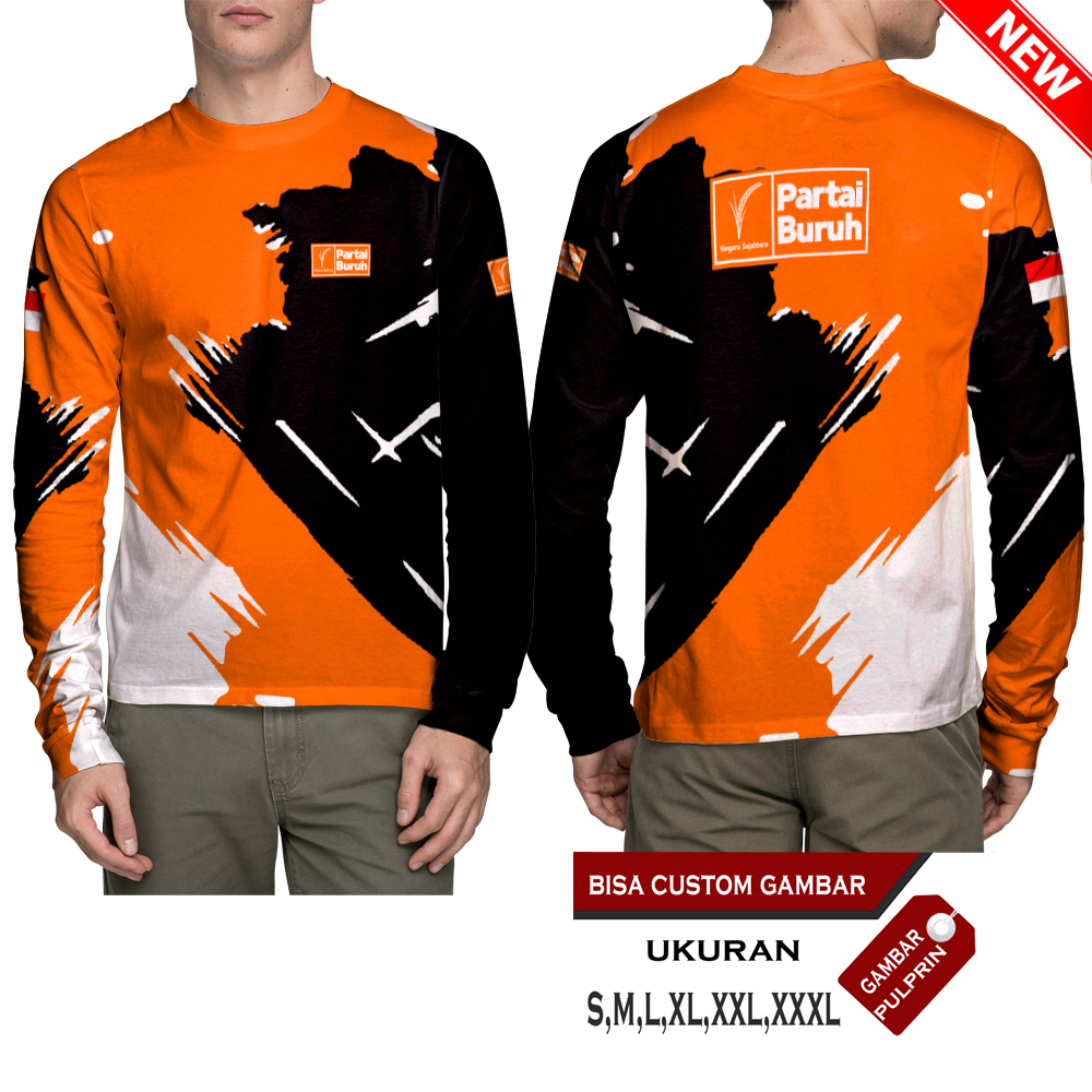 Baju Kaos Partai Buruh Logo PARTAI BURUH Pemilu Pilpres 2024 Pakaian Printing