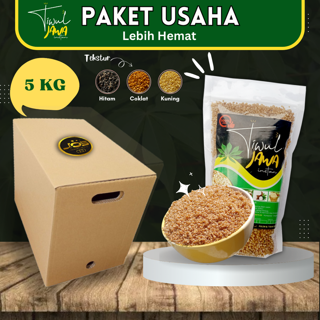 

Tiwul Instan 5 kg Pulen Tidak Pahit 100% Original