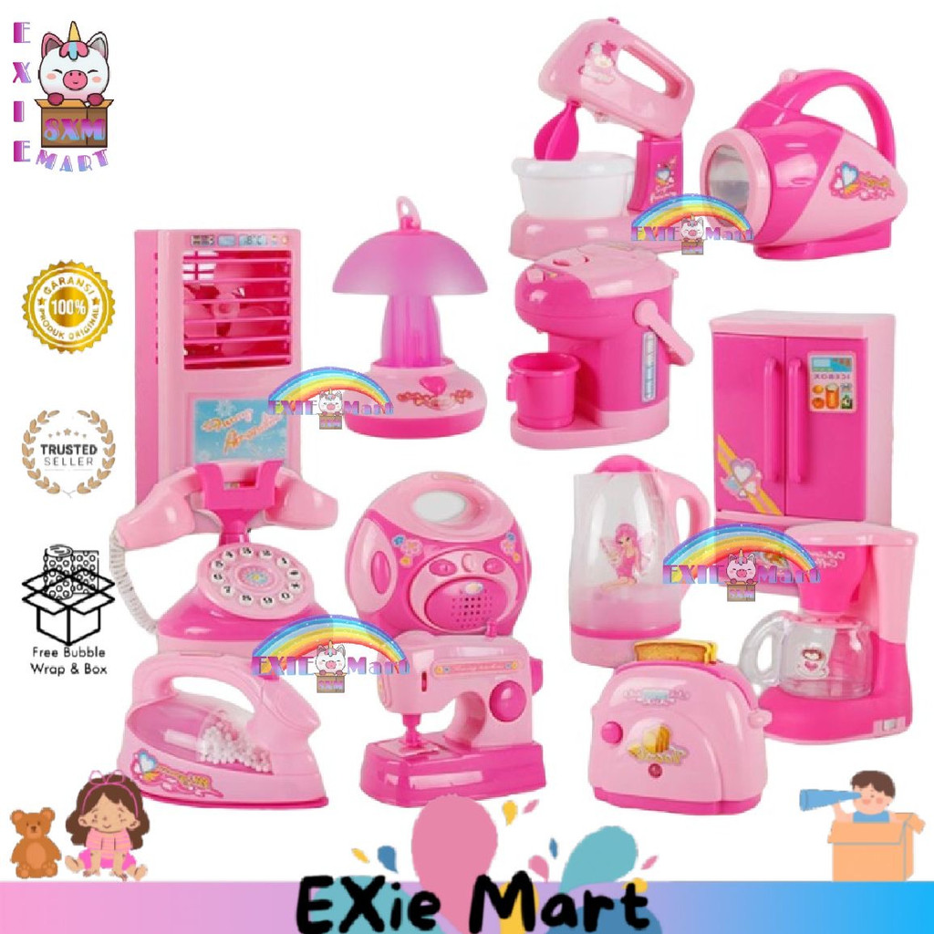MAINAN ANAK HOUSEHOLD SET SETRIKA , OVEN,  VACUM CLEANER BISA NYALA DAN ADA LAMPU - PERAN PERALATAN 