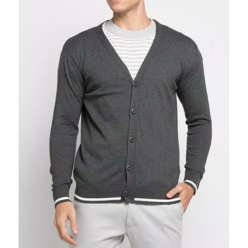 sweater rajut kartigan v neck#hitam#sweterpria#rajutpria#sweterpria&amp;wanita#cartiganrajut#