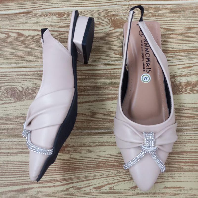 Pansus cantik kekinian heel 3cm bahan dove KF1