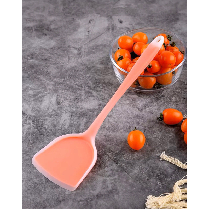 SPATULA SUTIL FULL SILICON WARNA - SODET MASAK TEBAL ANTI LENGKET - SPATULA MASAK GORENG TUMIS ANTI PANAS