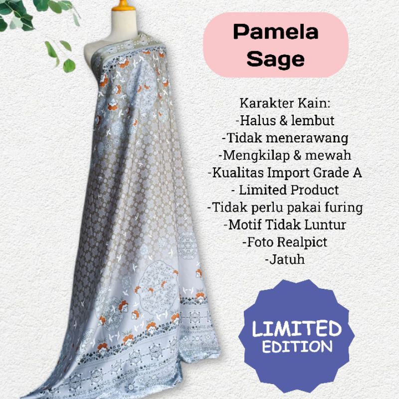 Kain D.Silk motif  Pamela harga persetengah meter 0,5 m