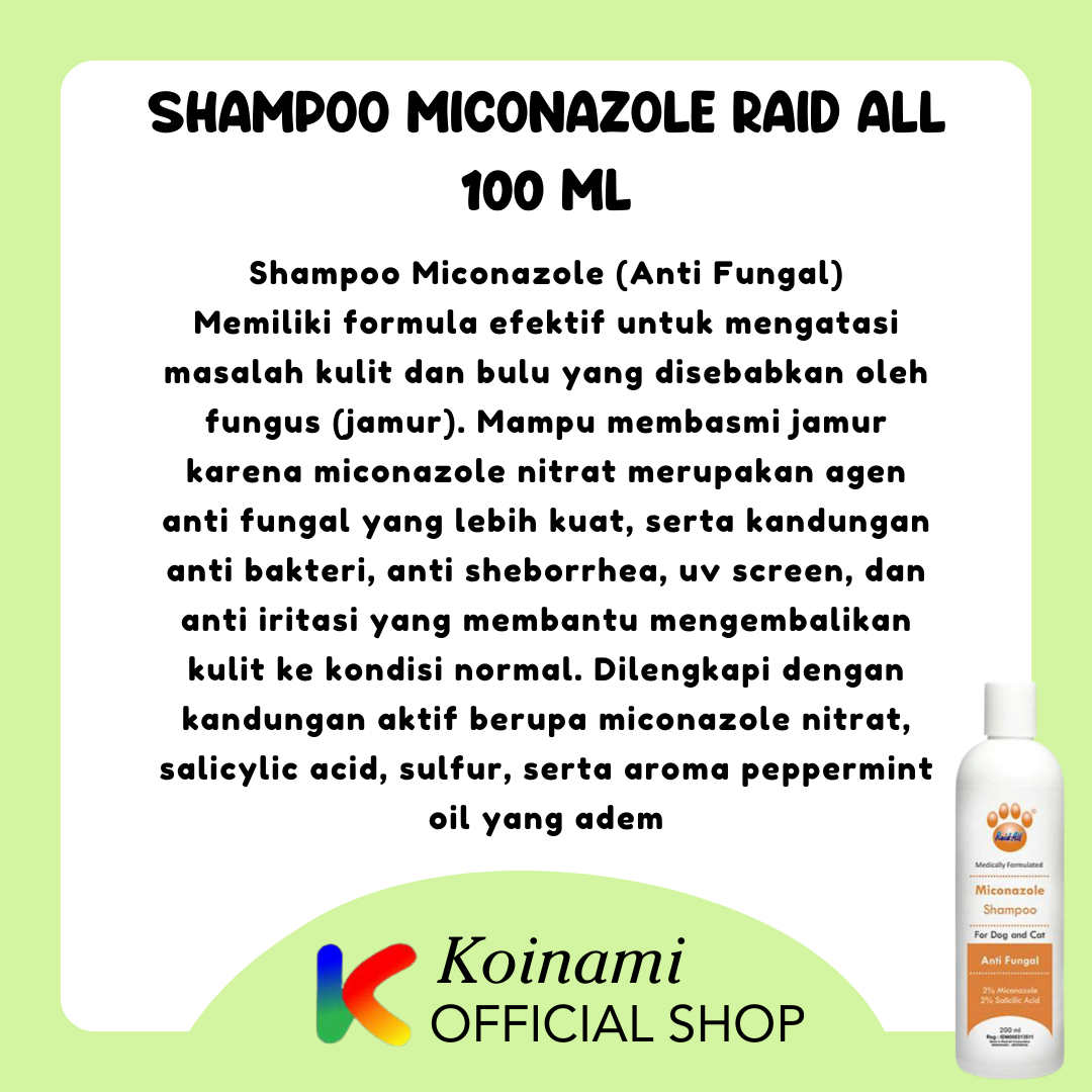 SHAMPO MICONAZOLE 100ml orange / SHAMPO KUTU kucing anjing / SHAMPO JAMUR / raid all