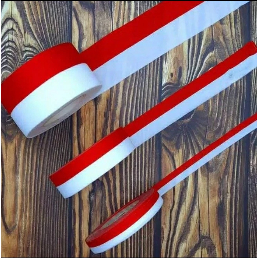 

pita merah putih panjang 20 yard 0.5 / 1 / 1.5 / 2 inch satuan untuk 17 agustus