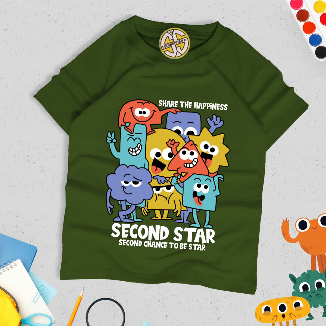 Second Star baju anak Laki-laki perempuan  Kaos oblong 1 - 12 tahun Monster Series