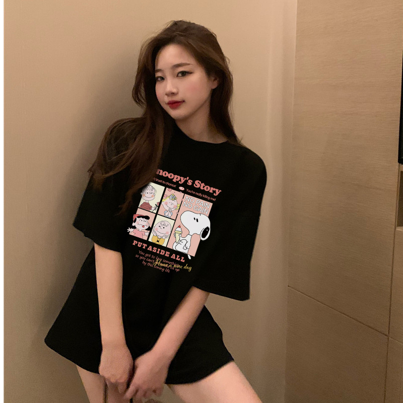 baju kaus oversize wanita cartoon graphic graffiti print T-shirt import korean style kaos basic