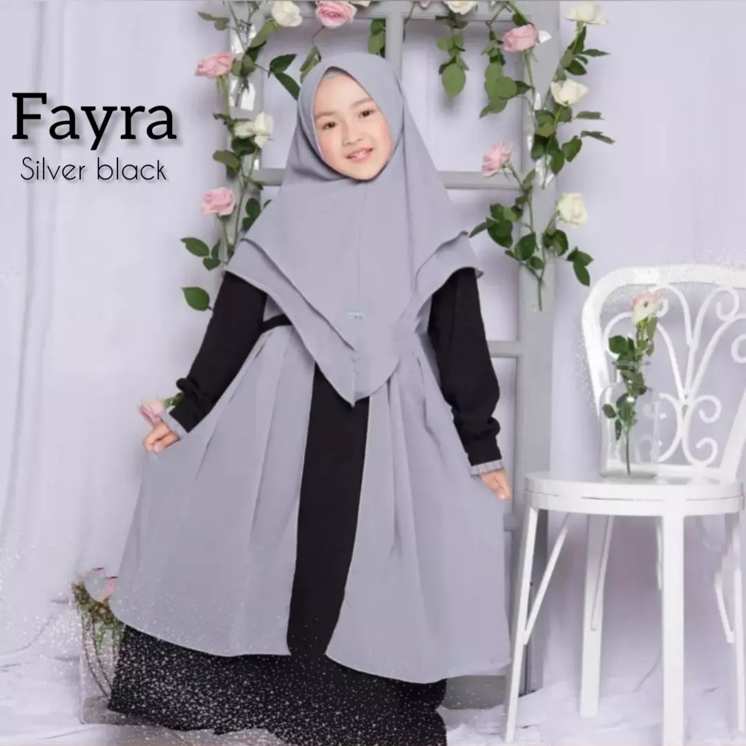 GAMIS ANAK FAYRA KIDS + KHIMAR CRINKLE MIX CERUTY BABYDOLL L (6-8 TH) LD 72 PJ 97 XL (9-11 TH) LD 86 PJ 110 CM GAMIS ANAK TERBARU 2023 MODEL TERBARU FASHION MUSLIM ANAK DRESS ANAK PREMPUAN