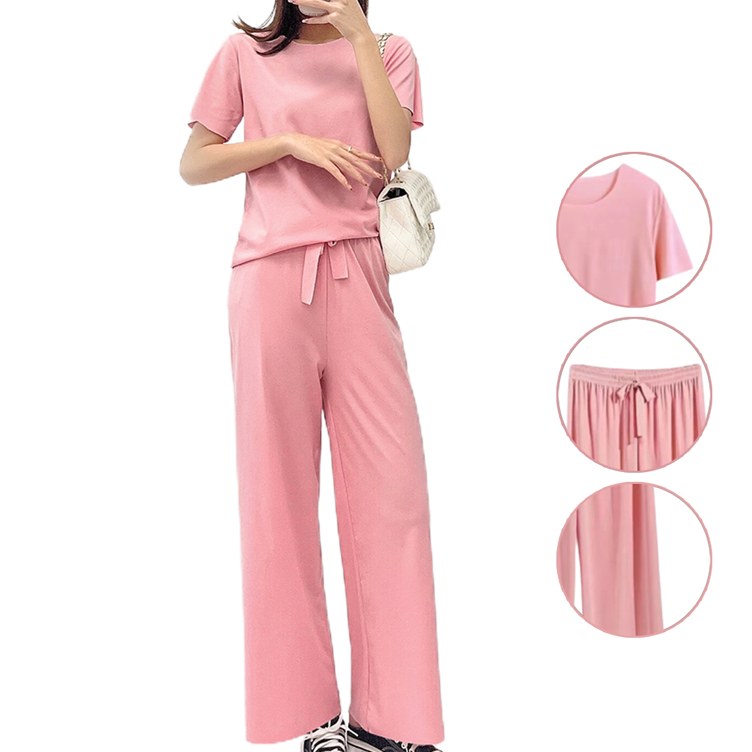 ONE SET KOREAN IMPORT BAJU WANITA POLOS LONG PANTS SWEET-yosinogawa