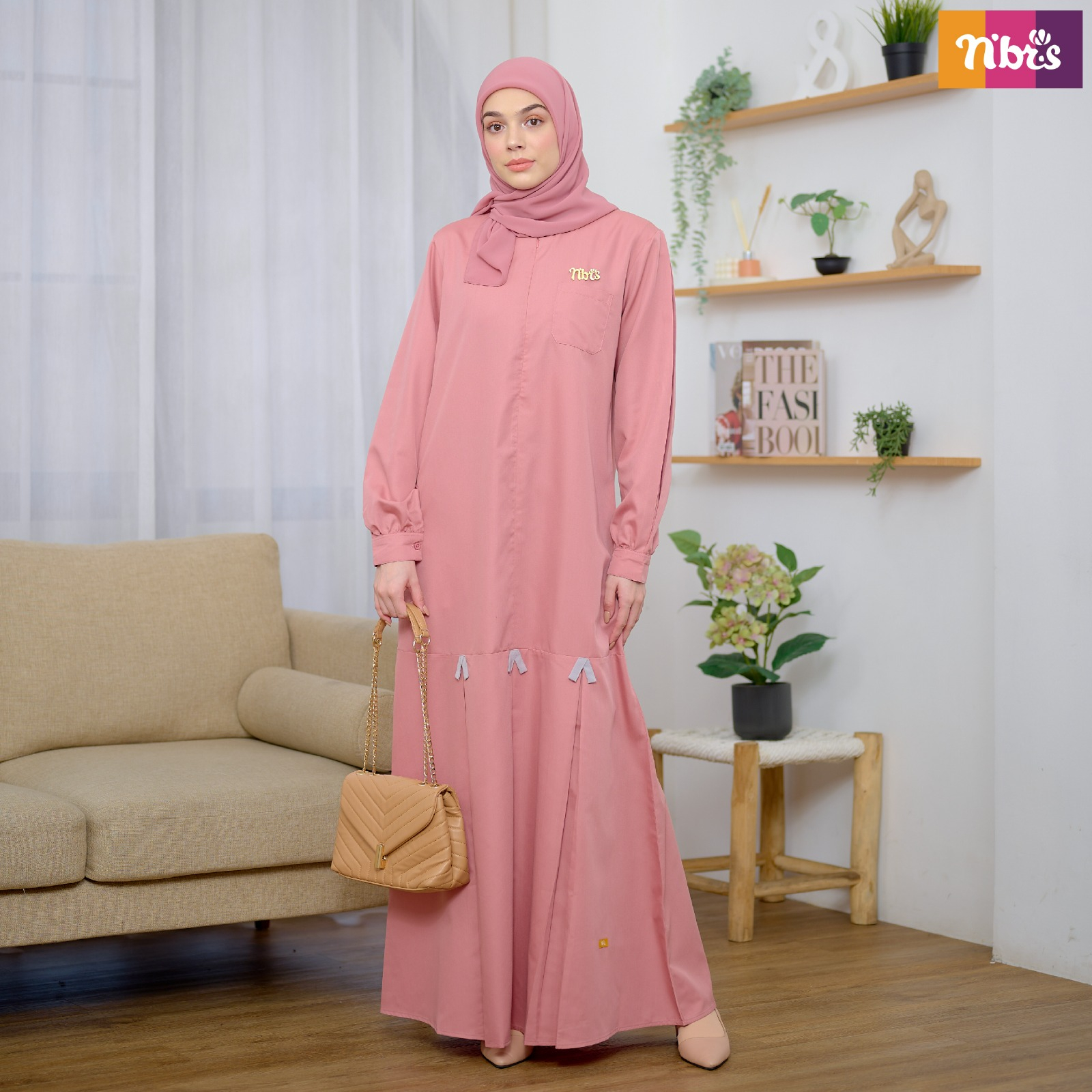 Nibras Gamis NBC 27 Bahan Toyobo Dress Fashion Muslimah Simpel Kekinian bisa COD