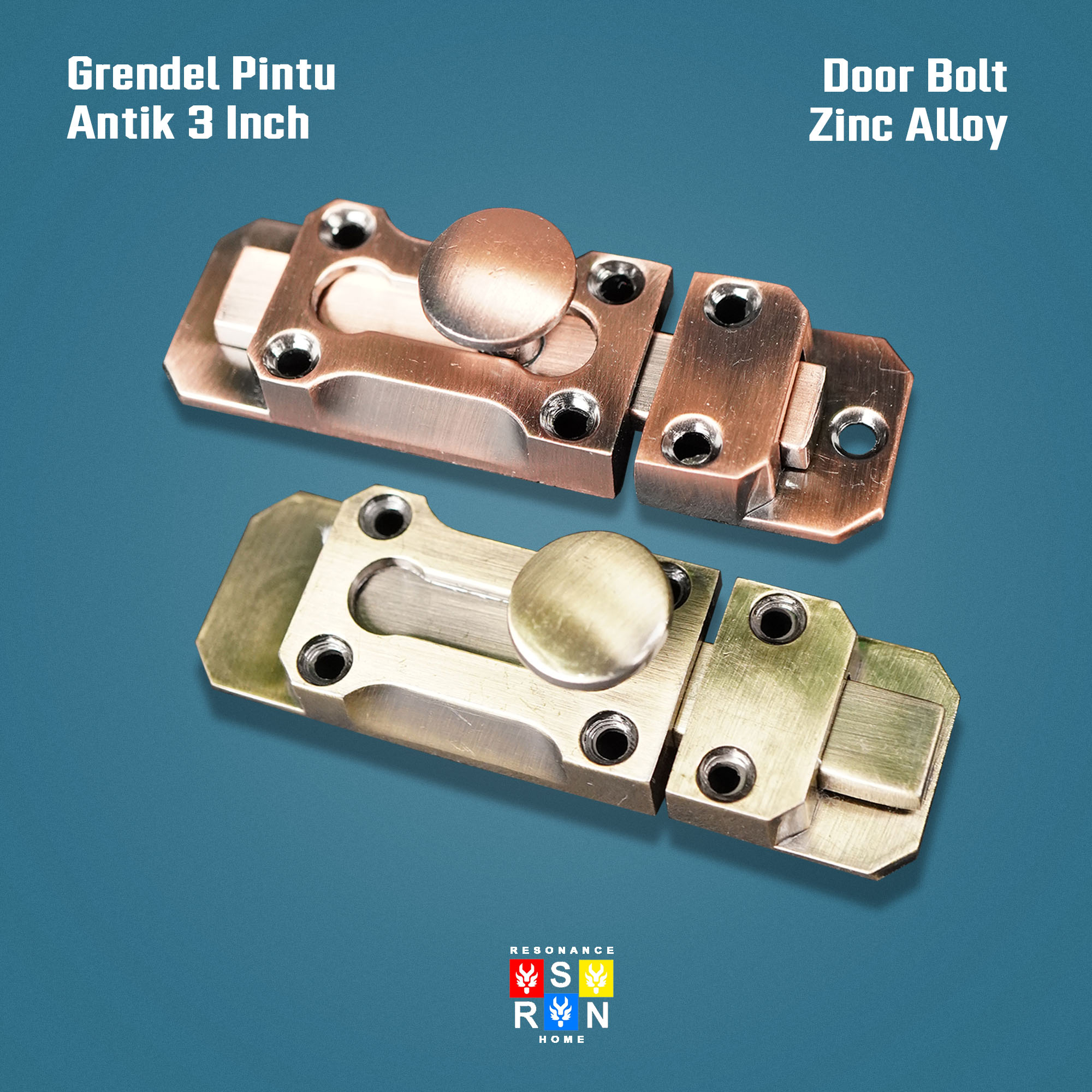 Grendel Antik 3 Inch / Vintage Door Bolt RESONANCE HOME