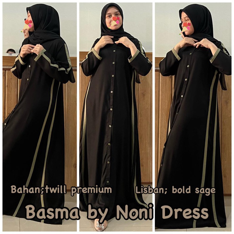 Daster Arab Noni BASMA Maxi Dress Gamis Twill Premium Best Seller