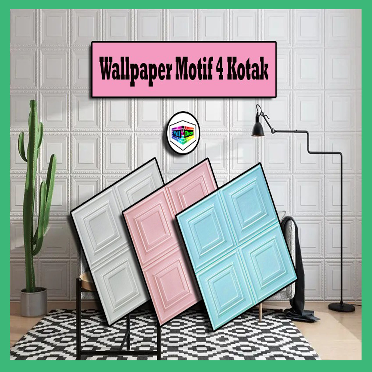 WD Wallpaper 3D Foam / Wall paper Dinding 3D Motif Foam Batik 4 Kotak