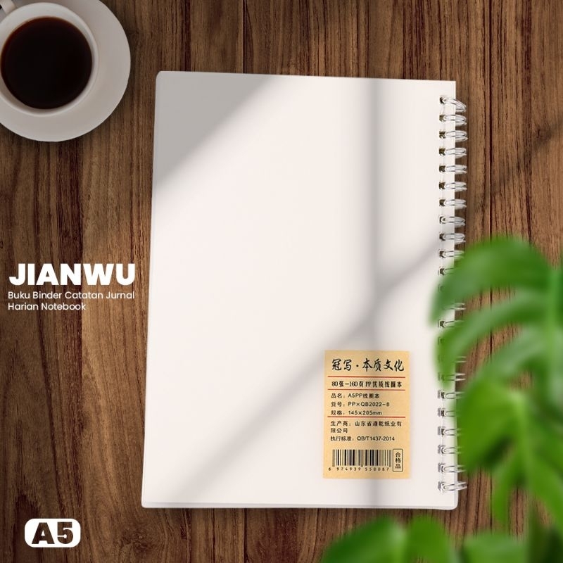 

JIANWU Buku Binder Catatan Jurnal Harian Notebook Ukuran A5