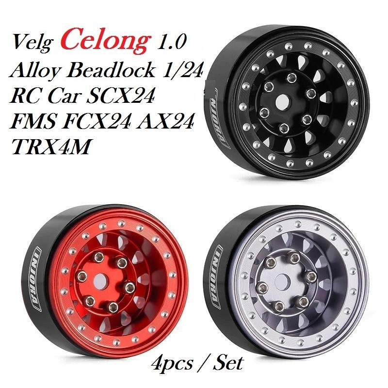 Velg Celong 1.0 Metal Alloy Beadlock 1/24 SCX24 FMS FCX24 AX24 TRX4M
