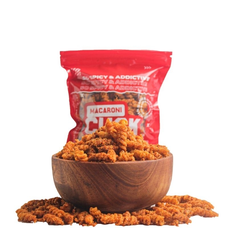 

MAKARONI SPIRAL PEDAS EKSTRA DAUN JERUK KEMASAN REGULER 80gr RENYAH ENAK GURIH DAN PEDAS