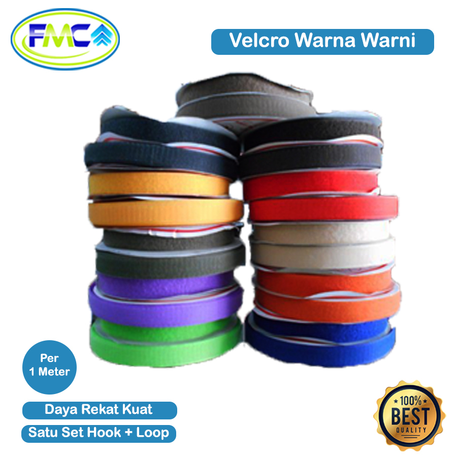 Velcro Perekat 10cm 5cm 2cm Set Warna Velcro Kain Hook Loop Tape Kretekan Kasar Halus 2 Sisi