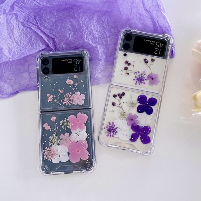 Dried Flower Glitter Case Z Flip 5 Z Fold 5 Zfold 4 Zflip 4 3 Zfold 2 Zflip3 Zflip2 Z Flip Fold  Zflip5 Zfold5 Oppo Find N2 Casing