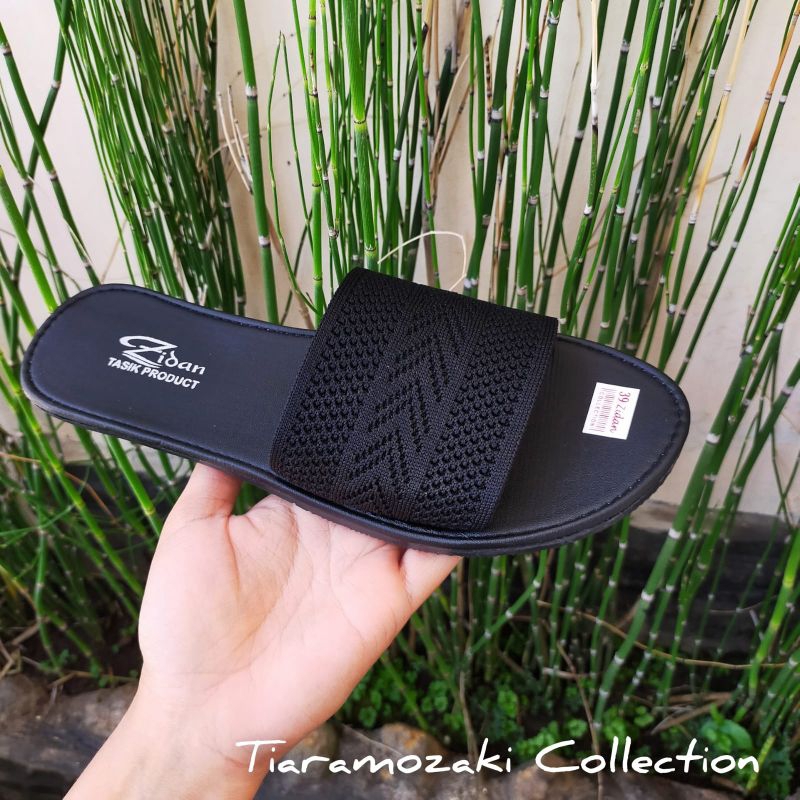 Sandal Selop Wanita Model Rajut Flat SoL Karet Nonslip