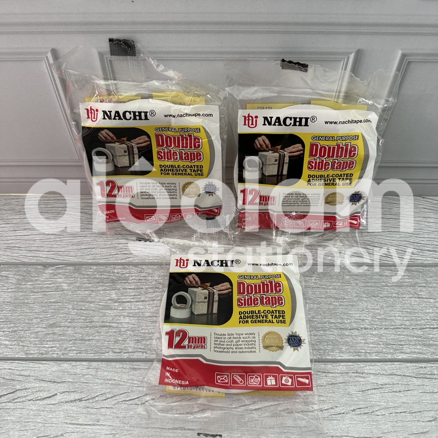 

ECER ( 3 PCS ) Double Side Tape Nachi 12 mm Double Tape Nachi Setengah Inchi